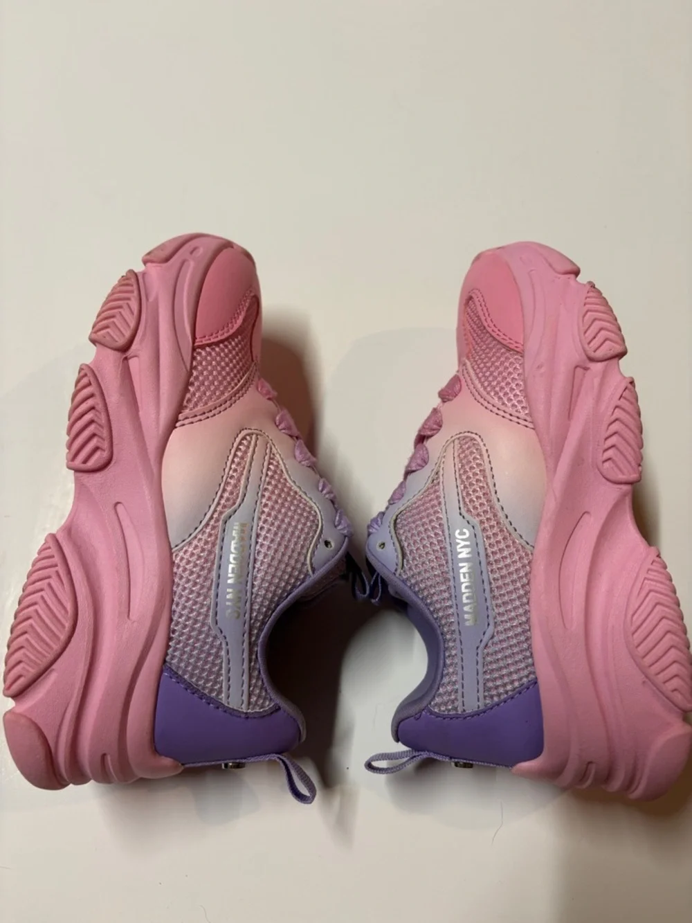 Madden NYC Pink Purple Chunky Sneakers Kids Girls Size 1 Athletic - Picture 6 of 7